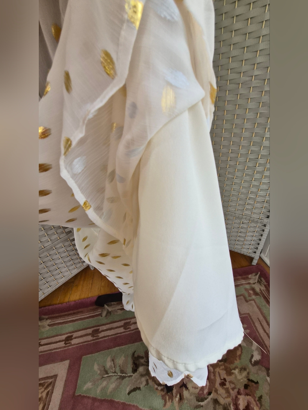 VICI Cream Dress with Gold Dot Detail - Picture 5 of 7